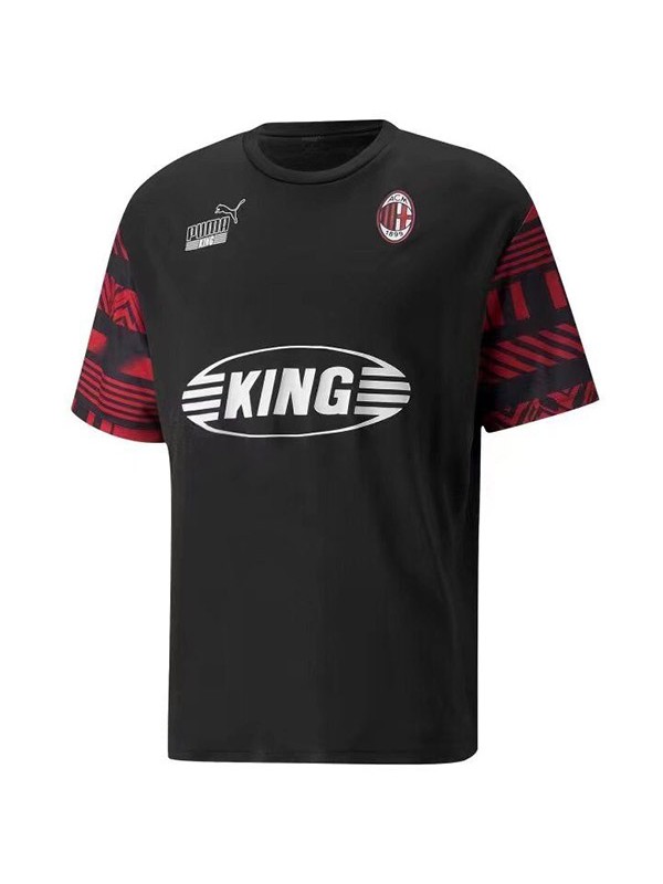AC Milan maglia da calcio da allenamento pre-partita maglia da calcio nera da uomo sportiva 2022-2023